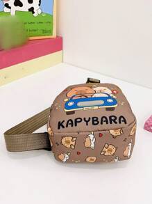 Capybara Pattern Kids Waist Bag, Cartoon Fashion Girls Mini Chest Bag, Casual Sling Crossbody Bag For Boys Toddler, Lightweight