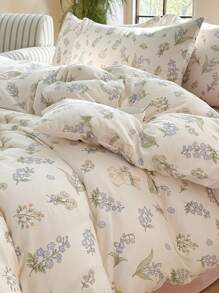 3 件套 100% 涤纶甜美粉色心形印花床上用品套装，2 个枕套 + 1 个羽绒被套（不含床单） - 彩色 - 查看 2