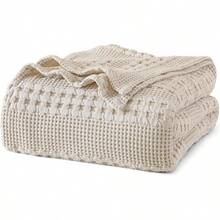 Cobija de 100 % algodón lavado de punto gofre, ligera, para primavera y verano, estética, transpirable, no irrita la piel, para decoración de habitación y oficina, 127 x 152 cm, gris oscuro - Rosa Oxidada - Ver 14