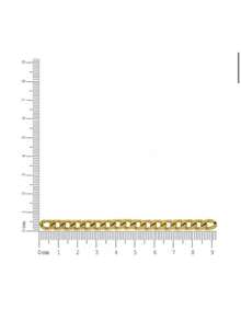 Pulseira semi joia 3 pingentes com verniz italiano - Dourada - Visão 5