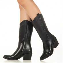 Women's Plain Western Texan Boot Via Birigui - 黑色 - 查看 3