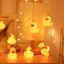 1 Peça Luzes de Corda LED em Formato de Pato Amarelo, Adequado para Quarto, Sala de Estar, Festa de Aniversário, Decoração de Evento Festivo