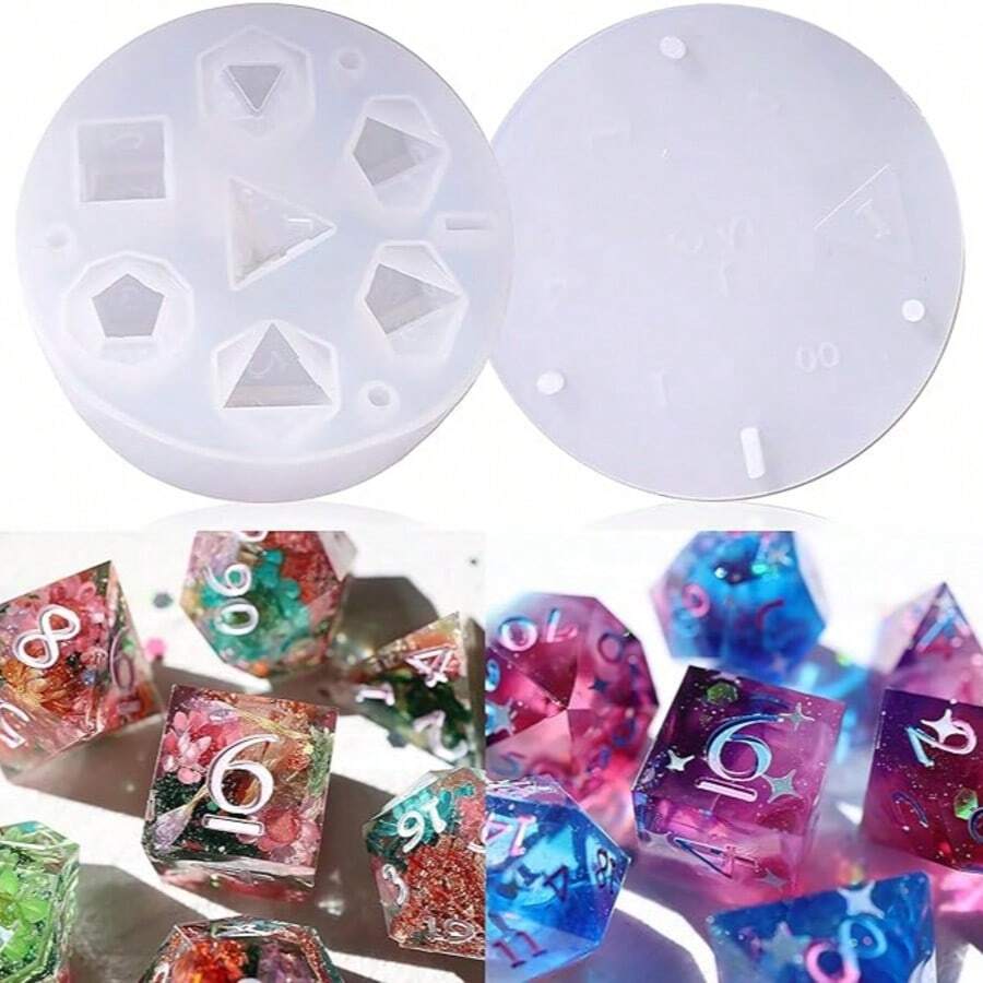 Molde de silicona de alta precisión para dados - Kit de manualidades de resina epoxi DIY para juegos de mesa, arte personalizado de resina y suministros para fundición de joyas