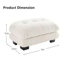 Chenille Upholstered Couches Ottoman For Oversized Modular Sectional Sofa, White,Light Coffee,Pink,Grey23.6"D X 36"W X 19.6"H - trắng - Xem 2