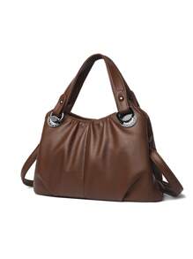 Minoritatea franceză plisată portabilă mică geantă de mână femeie nouă personalizată Ins subraț geantă de modă navetistă crossbody bag - Maro - Vizualizare 7