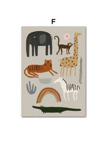 1 件鼠壳海马冰淇淋柠檬梨墙艺术复古海报和印刷品墙壁帆布画图片婴儿儿童房装饰无框架