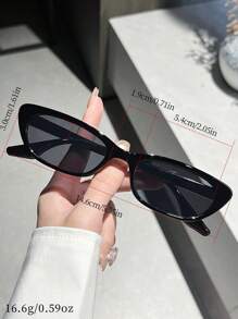 1 Pair Unisex Black Cat Eye Shaped Elegant Casual Vintage Versatile Fashion Fashion Glasses, Suitable For Holiday, Sports, Travel, Driving, Beach, Festivals, Street, Fishing, Outdoor Activities, Party