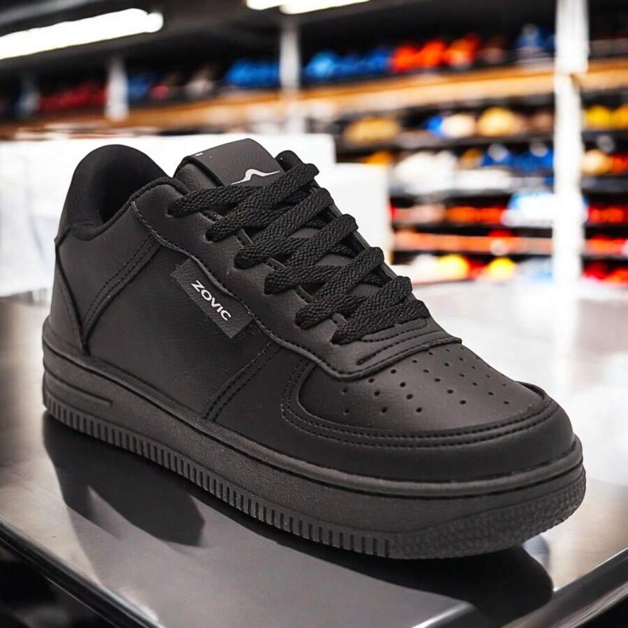 Women's Casual Sneakers Men's Leather Everyday All Stitched Blogger 34 To 43 - 黑色 - 查看 1
