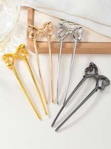 1pc/3pcs/4pcs Ballet Bow U-Shaped Hairpin, Simple And Fashionable Hair Accessories, Daily Casual Hair Accessories