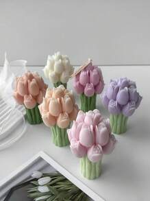 Molde de silicona con forma de flor de tulipán, para hacer velas florales, tartas de cera, decoración de aromaterapia de yeso, manualidades DIY