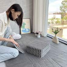 12pcs Plush Patchwork Floor Mat, 12*12*0.39 Inch Small Size Carpet, Balcony Carpet, Small Rug, Patchwork Carpet, Bedroom Decor, Home Decor Carpet, Bedroom Carpet, Decorative Carpet, Bedroom Rug, Room Rug, Living Room Combination Carpet Mat, Game Room Mat, EVA Bottom & Soft Fleece Top, Quadrate, Cuttable, Washable, Suitable For Daily Home Scenes