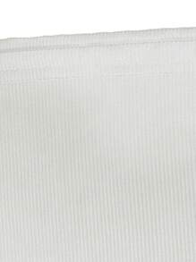 UREREM 两件套女士撞色罗纹休闲简约吊带背心和不对称抽绳腰带长裙套装，针织面料 120克 夏季 - 黑與白 - 查看 5