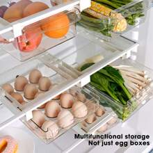Transparent Refrigerator Drawer Organizer | Pull-Out Shelf For Eggs/Fruit/Vegetables/Seafood/Meat (Fits All Fridges) - Transparent - View 10
