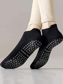 4 pares de calcetines de yoga de mujer multicolor con agarre antideslizante, aptos para pilates, ballet, baile, ejercicio descalzo, calcetines sin dedos antideslizantes, calcetines deportivos elásticos - Negro - Ver 6