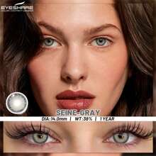 EYESHARE 1Pair Colored Contact Lenses For Eyes Fashion Blue Eye Lenses Soft Black Contact Gray Beautiful Pupils Yearly Beauty Makeup Colorful Lenses 14.0 Mm
