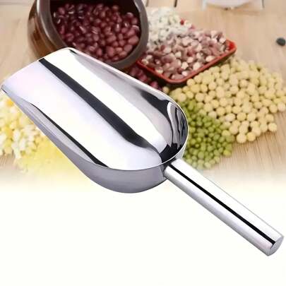 Förtjockad isspade i rostfritt stål, mjölspade, flerkornsspade, isspade, hushåll, mjölktebutik, stormarknad multifunktionell matspade