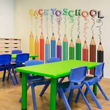 BRUP 1pc PVC Watercolor Cartoon Digital Train Pattern Creative Wall Stickers, Removable Decals For Nursery Schools, Classroom & Playroom Wall Decor & Home Aesthetics Wall Art Bedroom Decor Home Decor Living Room Wall Paper Party Decorations Living Room Decor Bedroom Office Decor Home Decor Items Personalised Stickers - Multicolor - View 3