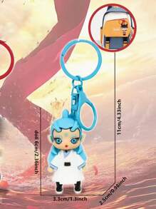 1 pieza Llavero/Decoración de mochila de PVC de alta calidad 3D de los personajes de dibujos animados anime Nezha, Ao Bing, Shen Gongbao, regalo de cumpleaños perfecto para familia y amigos