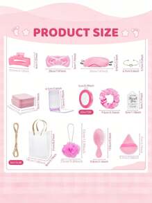 74/68Pcs Gender Disclosure Prizes For Game Winners Gender Disclosure Favors Gifts Including Headband Hair Brush Jewelry Box With Bracelet Mirror Powder Puff Hair Tie Hair Claw Bath Sponges Gift Bags - 彩色 - 查看 7
