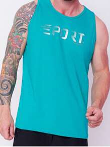 Men Tank Tops - Bleu canard - Voir 1
