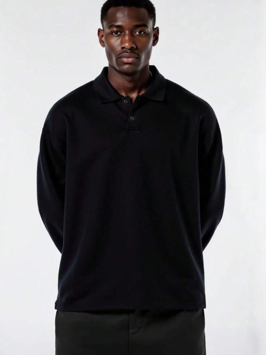 NIKE TECH FLEECE REIAGINED POLO SHIRT - Black - View 1