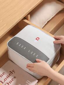 1pc Portable Medicine Storage Bag, Travel First Aid Kit, Home Medical First Aid Box, Travel Health Medicine Organizer, Suitable For Home, Travel, Disease Prevention