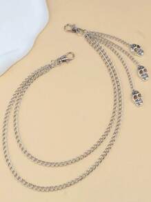 1pc Double Layer Skull Pants Chain, Suitable For Daily Wear