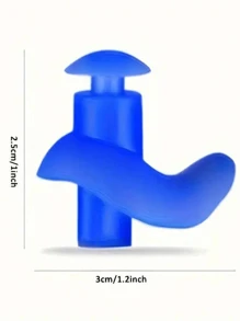 1对防水硅胶软耳塞 - 便携耐用，游泳配件，适用于户外、运动、旅行、家庭、办公室、学校等场合