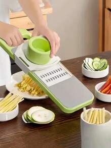 2 Sets/1 Set 7 In 1 304 Vegetable Chopper, Salad Potato Carrot Garlic Hand Protection Food Slicer, Kitchen Gadgets - Multicolor - View 12