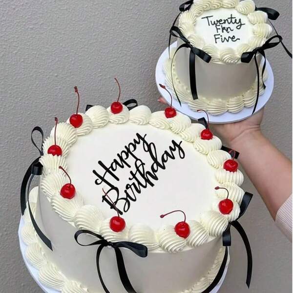 7pcs/Set Birthday Party Cake Topper Sticks, Wine Bottle Decoration Gift Box, Hand-Made Ribbon & Bow Decor