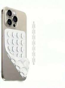 1pc Silicone Phone Sticky Grip Handle, Suction Phone Case Stand, Hands-Free Sticky Phone Handle For Selfie And Video, Mobile Finger Grip Stand - Multicolor - View 2