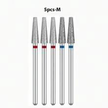 5件套金刚石美甲钻头套装 - 精密修甲磨刀器，带颜色编码刀头，方便识别，适用于卸除亚克力和凝胶指甲油、去除死皮 - 无异味电动指甲锉配件，美甲师用品 - 彩色 - 查看 14