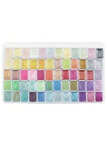 Set di 60 colori di pigmenti acquerellati in perle finte: set portatile di pittura solida metallica per artisti, adulti e professionisti, regalo perfetto per le feste