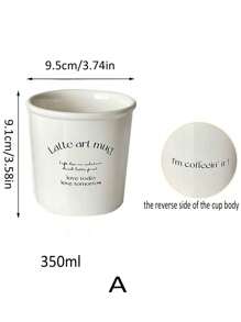 1pc Simple Paper-Ceramic Cup, Niche Design Ceramic Handgrip Cup, Coffee Cup, Latte Art Cup, High-End Breakfast Milk Cup, Household Water Cup Back To School