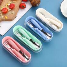 2/3pcs Set Personalized Laser Engraved 304 Stainless Steel Cutlery Set, Customizable Name+Design, Spoon, Fork, Knife, Tea Spoon, Soup Spoon, Anti-Slip Handle, Feeding Utensils Set, Multi-Functional, Christmas Gift, Birthday Gift, Back To School - Multicolor a - View 13