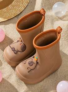 1 par de botas de lluvia antideslizantes y livianas para niños, adecuadas para niños y niñas pequeños