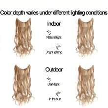 Invisible Clip-In Curly Wave Hair Extensions For Women - Heat Resistant, Long Synthetic Hairpieces - Piano Color - View 5
