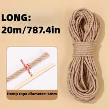 20/50M DIY Cat Natural Sisal Rope For Scratching Post Tree Replacement, Hemp Rope For Repairing, Replacement Cat Tree And Tower,Cat Accessories,Cat Sisal Rope For Scratching - Multicolor - View 16