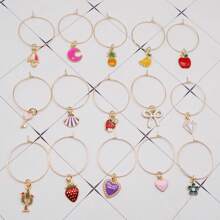 30 Mixed Lot Wine Glass Charm Enamel Pendant For Wineglasses Goblet Wedding Party Hanging Ornament Decoration