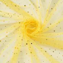 1pc Star & Moon Hexagonal Tulle Fabric, Handmade DIY Headpiece, Clothing, Dress, Flower Packaging, Soft Tulle