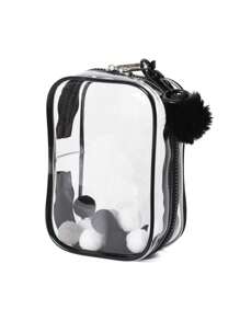 别致的怪物展示收纳袋（仅适用于身高 15 厘米以下的坐姿/娃娃），透明橱柜防尘袋，便携式防水 PVC 收纳袋，带钥匙扣，适用于毛绒娃娃、玩具、电缆，非常适合生日/圣诞节礼物（不包括娃娃），适用于拉布布