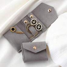 1 Stück faltbare Schmuckrolle für Reisen, multifunktionale kleine Schmuckrollentasche aus Mikrofaser, weich und tragbar, Aufbewahrungstasche für Ohrringe, Halsketten, Make-up Tasche, Schulmaterial, Reisebedarf, Kosmetiktasche, Feiertagsartikel, Schulanfang, Make-up Organizer, Make-up Aufbewahrung