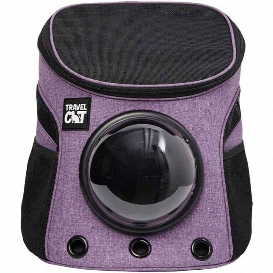 Fat Cat Backpack Carrier - Airline Approved Cat Carrier With Space Capsule Bubble For For Small Cats, Kitten - Premium Grey Heather Cat Carrier Backpack For Outdoor, Travel, Hiking, Pet Supplies