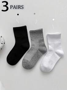 3 Pairs Black, White, Gray Mesh Socks, Soft & Comfortable, Versatile Sports & Leisure Style, Suitable For Men, Women, Children, Spring/Summer - Multicolor - View 3