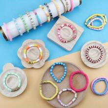 5200pcs Clay Beads Bracelet Kits, Friendship Bracelet Kits Flat Beads For Jewelry Making, Polymer Black Stone Bead Set Suitable For Bracelet Necklace DIY Craft Gift