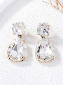 juran 1 对经典简约珠子和水滴玻璃耳环，适合女士，可爱，适合休闲、约会日常佩戴 - 水滴 - 查看 8