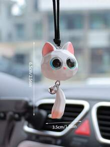 1pc Car Interior Pendant Bell Fox Car Rear View Mirror Hanging Decoration Car Interior Decoration - one-size - View 8