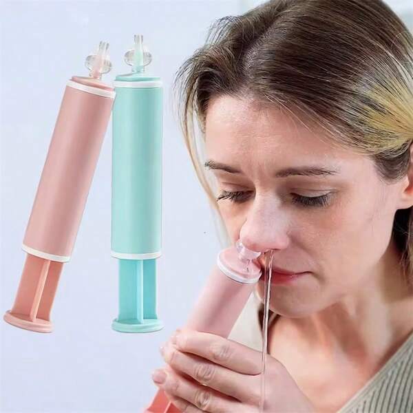 60 ml Kit de nettoyage et de rinçage nasal - Outil d'irrigation nasale doux et hygiénique (facile à utiliser et portable)