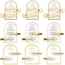 2/4/6/8/10 piezas Pinzas para el cabello con lámina, 1 tarjeta incluida por 2 pinzas, pinza para regalo de propuesta linda, favorito de fiesta de boda, fuerte antideslizante Grip, adecuado para uso diario, playa, boda