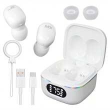 Wireless Bluetooth In-Ear Headphones With Microphones - White - View 2